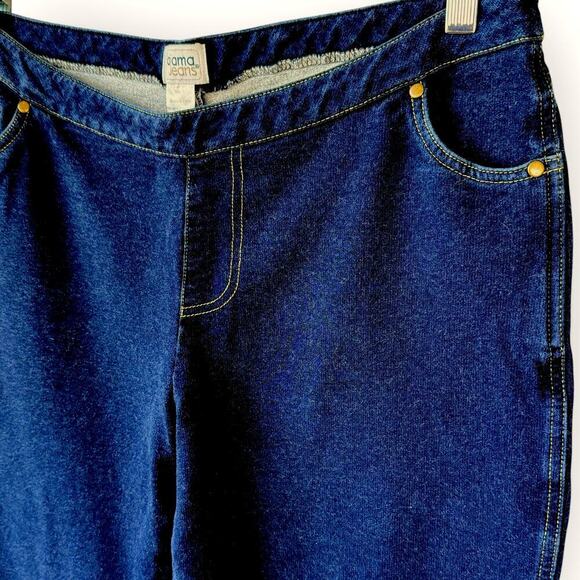 Pajama Jeans Bootcut Mid Rise Terry Stretch Pullon Drawstring Jeans Size L Blue - Picture 6 of 15